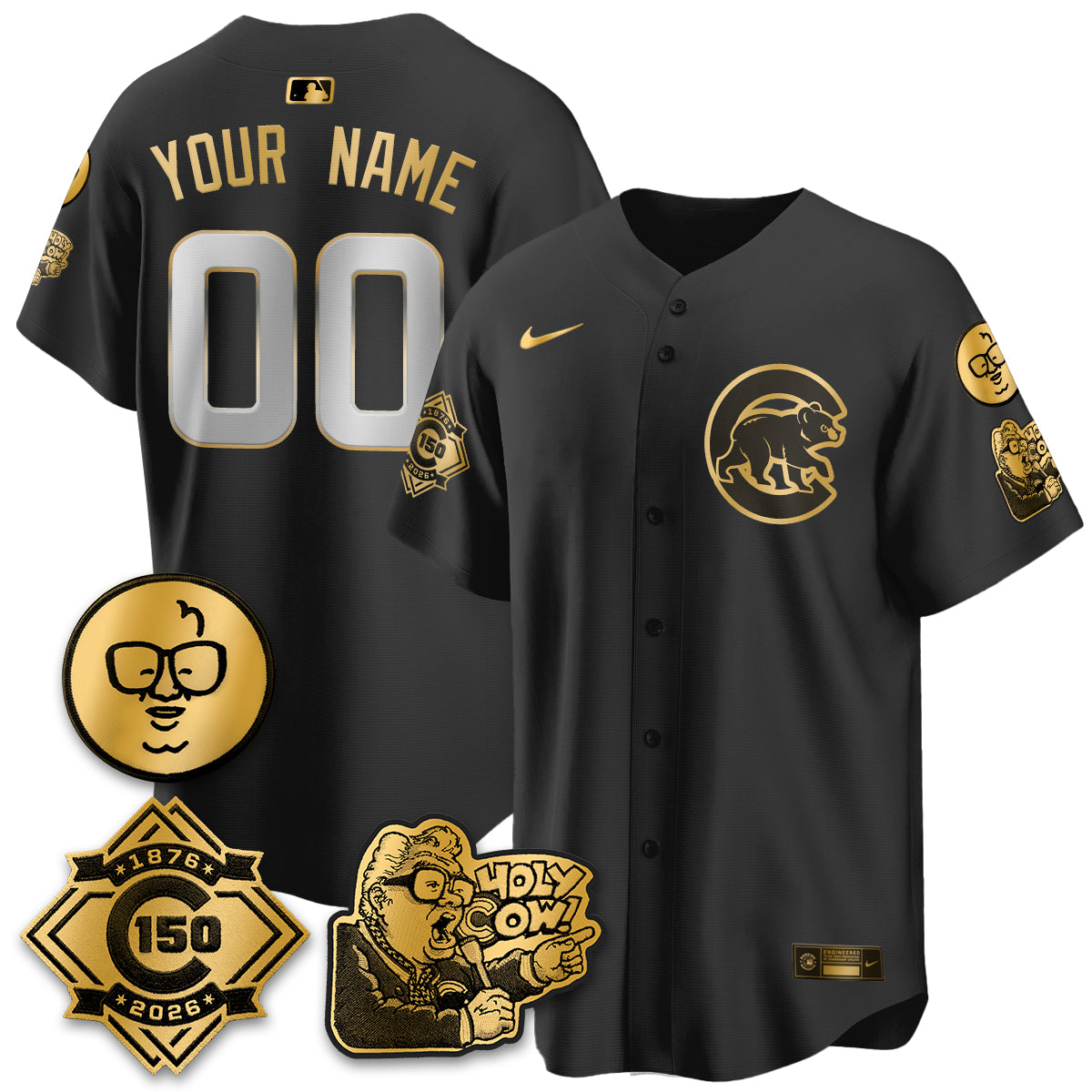 CHC 150th Anniversary Harry Caray Holy Cow Vapor Premier Limited Custom Jersey - All Stitched V3-DTD
