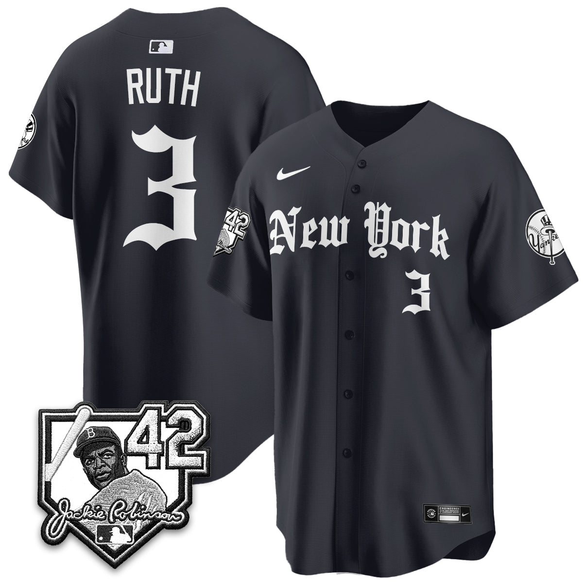 NYY 2026 Jackie Robinson Day Gothic Vapor Limited Jersey - All Stitched-DTD