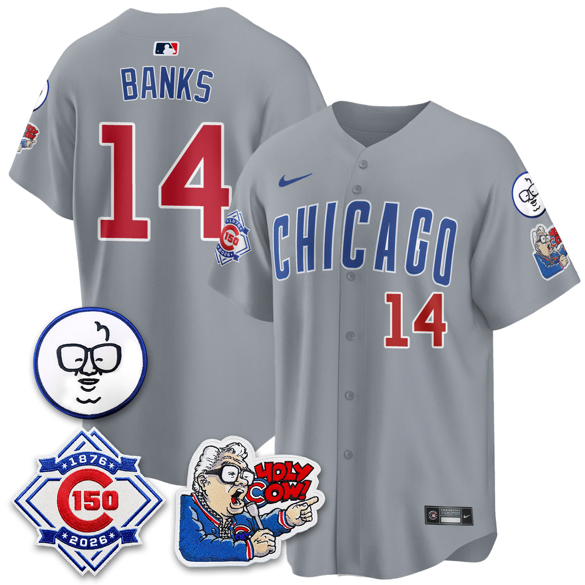 CHC 150th Anniversary Harry Caray Holy Cow Vapor Premier Limited Jersey - All Stitched V2-DTD