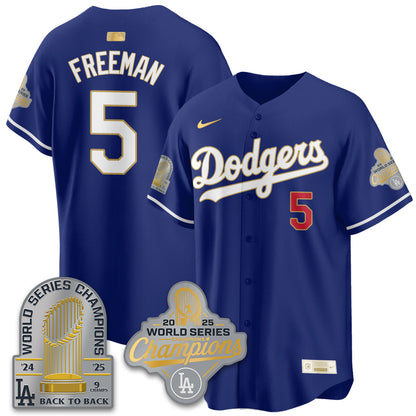 LAD Gold Collection Stadium Vapor Limited Jersey - 9x Champs - All Stitched-DTD