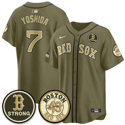 BOS New Era Olive 2026 Armed Forces Day Jersey - All Stitched-DTD