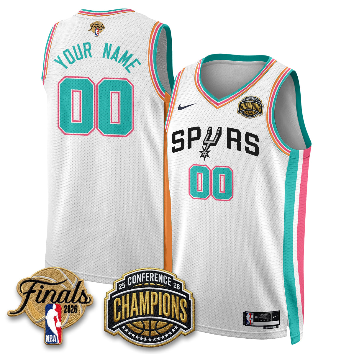 SAS 2026 NBA Western Conference Champions Vapor City Edition Custom Jersey - Stitched-DTD