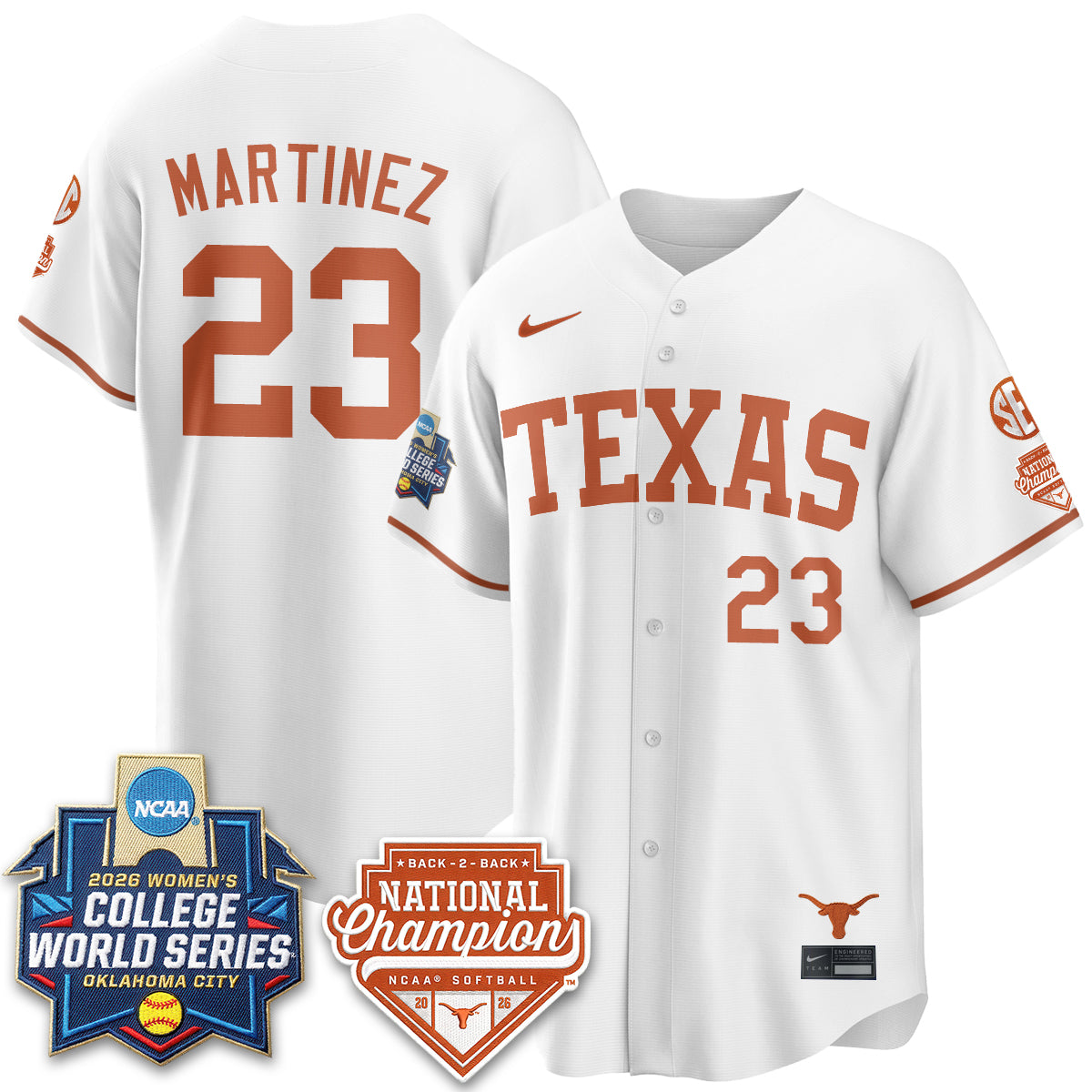 TEX Softball 2026 World Series (WCWS) Vapor Premier Limited Jersey - B2B Champs - All Stitched-DTD