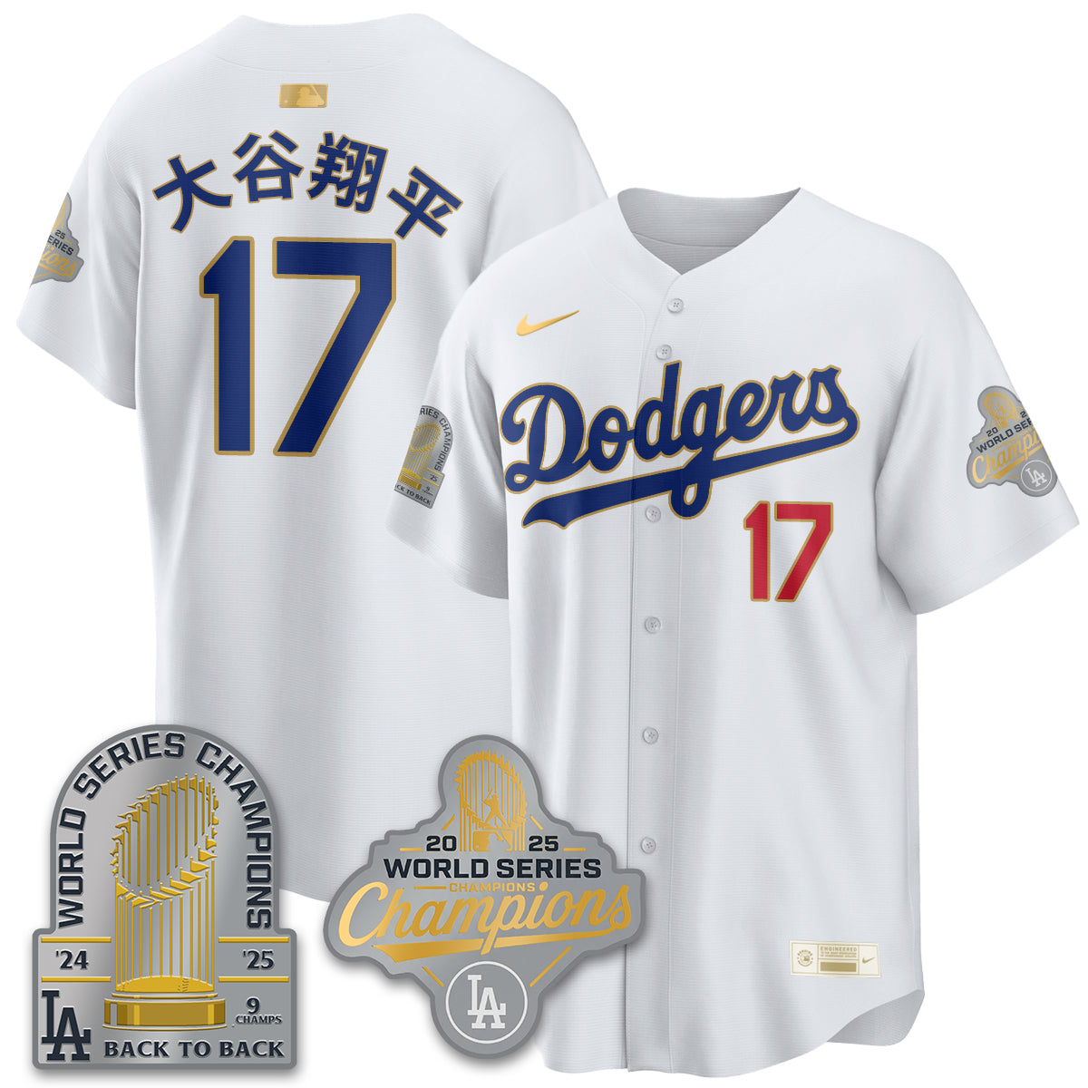 LAD Gold Collection Stadium Vapor Limited Jersey - 9x Champs - All Stitched-DTD