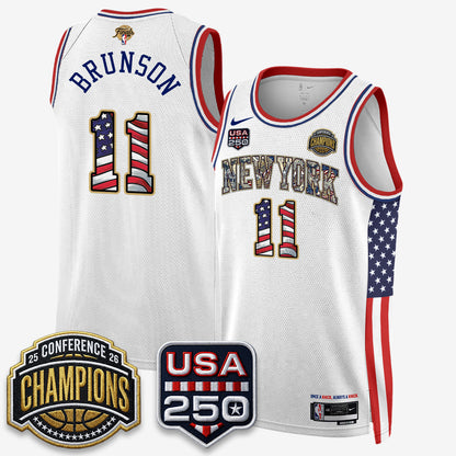 NYK 2026 NBA Eastern Conference Champions x Fourth of July Vapor Jersey - Stitched-DTD