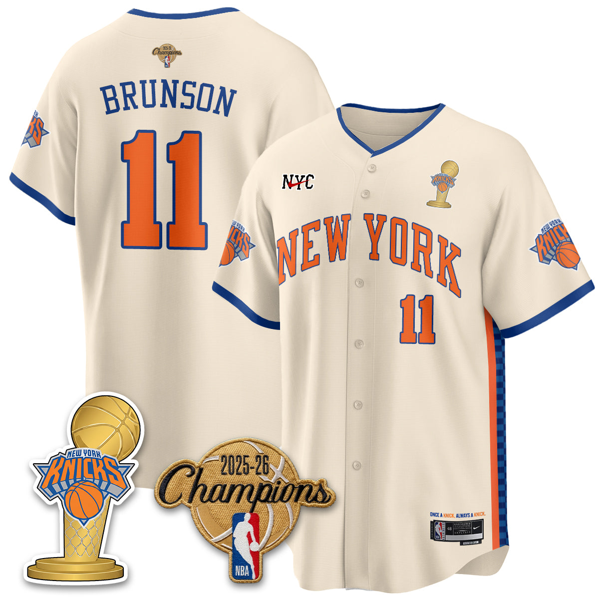 NYK 2026 NBA Champions Vapor Jersey - Stitched-DTD