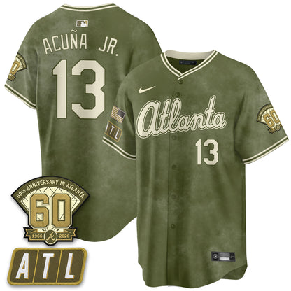 ATL New Era Olive 2026 Armed Forces Day Vapor Limited Jersey - All Stitched-DTD