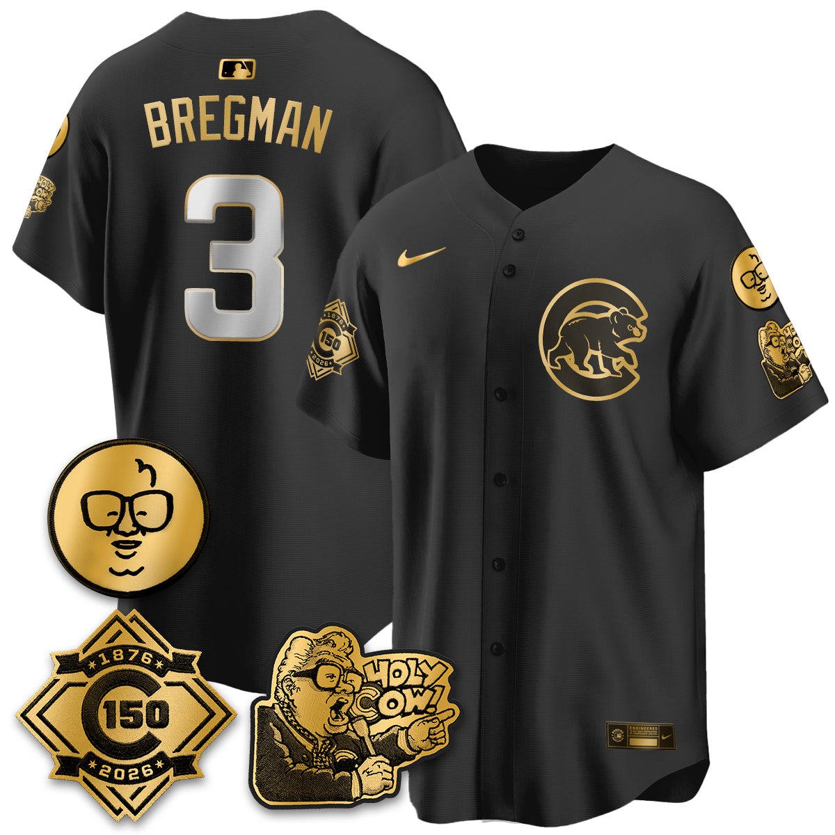 CHC 150th Anniversary Harry Caray Holy Cow Vapor Premier Limited Jersey - All Stitched V3-DTD