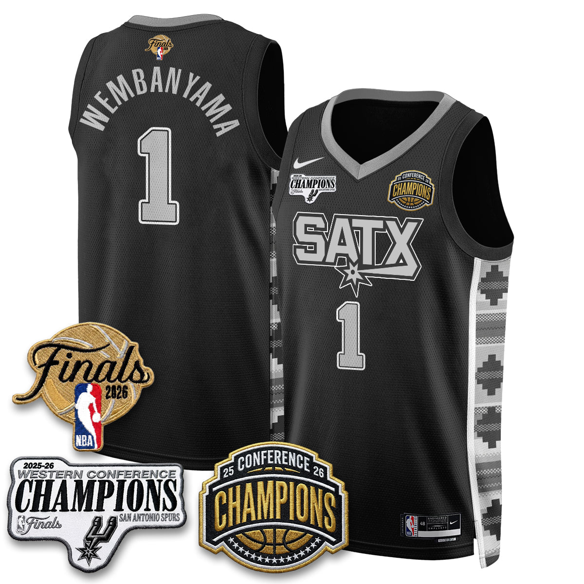 SAS 2026 NBA Western Conference Champions Vapor Jersey - Stitched-DTD