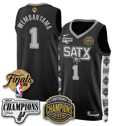 SAS 2026 NBA Western Conference Champions Vapor Jersey - Stitched-DTD