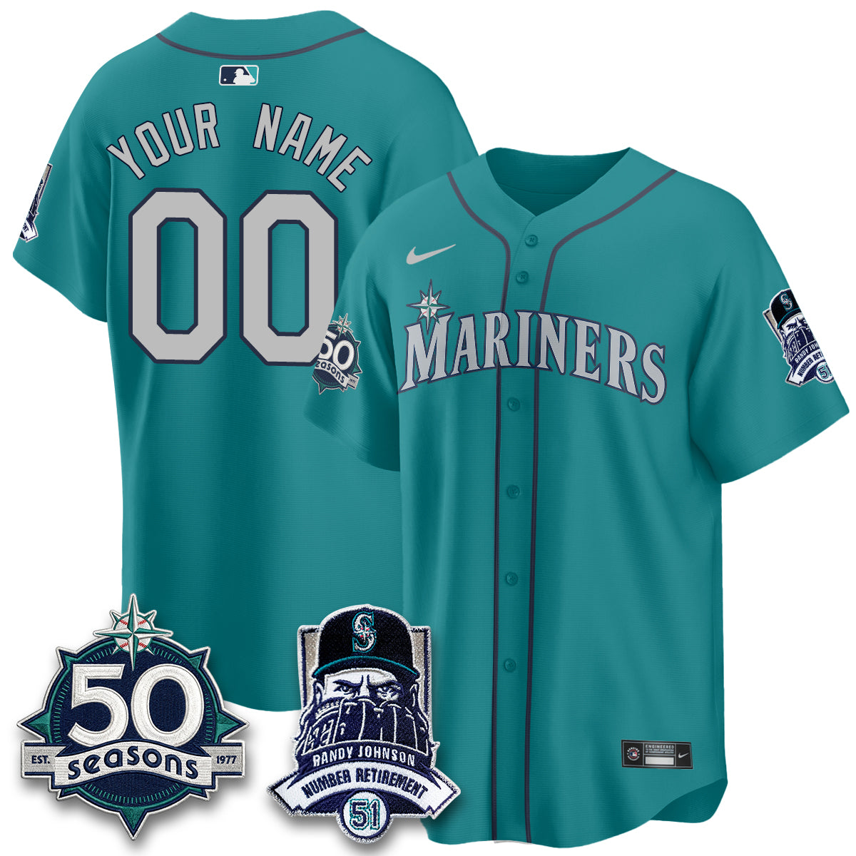 SEA Randy Johnson Vapor Limited Custom Jersey V2- All Stitched-DTD