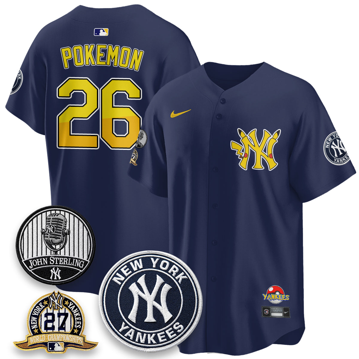 NYY x PKM Cartoon Limited Jersey -  Stitched-DTD