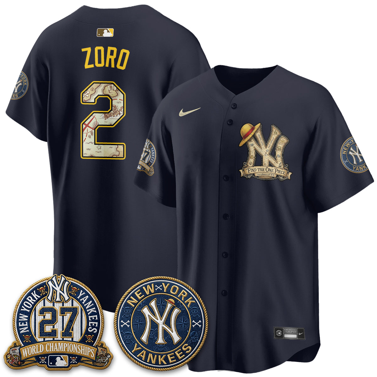 NYY x OP Japanese Cartoon Limited Jersey -  Stitched-DTD