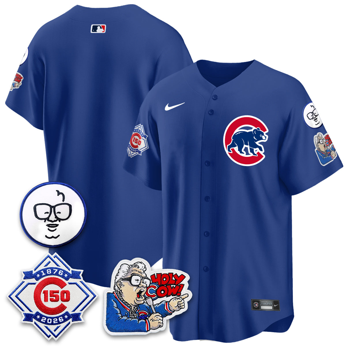 CHC 150th Anniversary Harry Caray Holy Cow Vapor Premier Limited Jersey - All Stitched V2-DTD