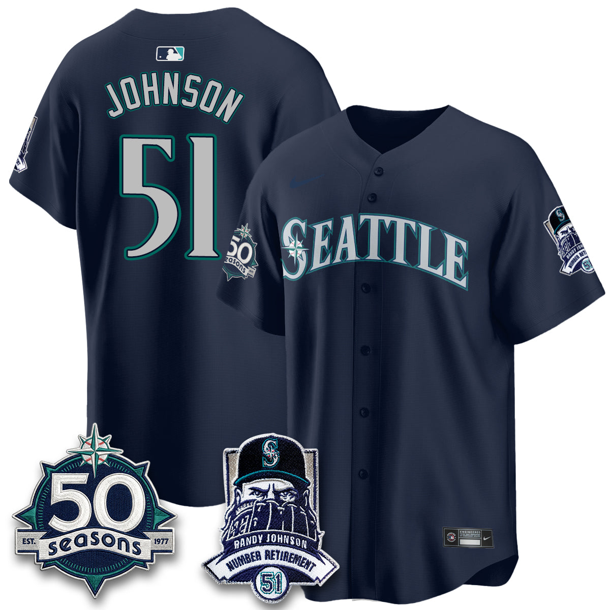SEA Randy Johnson Vapor Limited Jersey V2- All Stitched-DTD