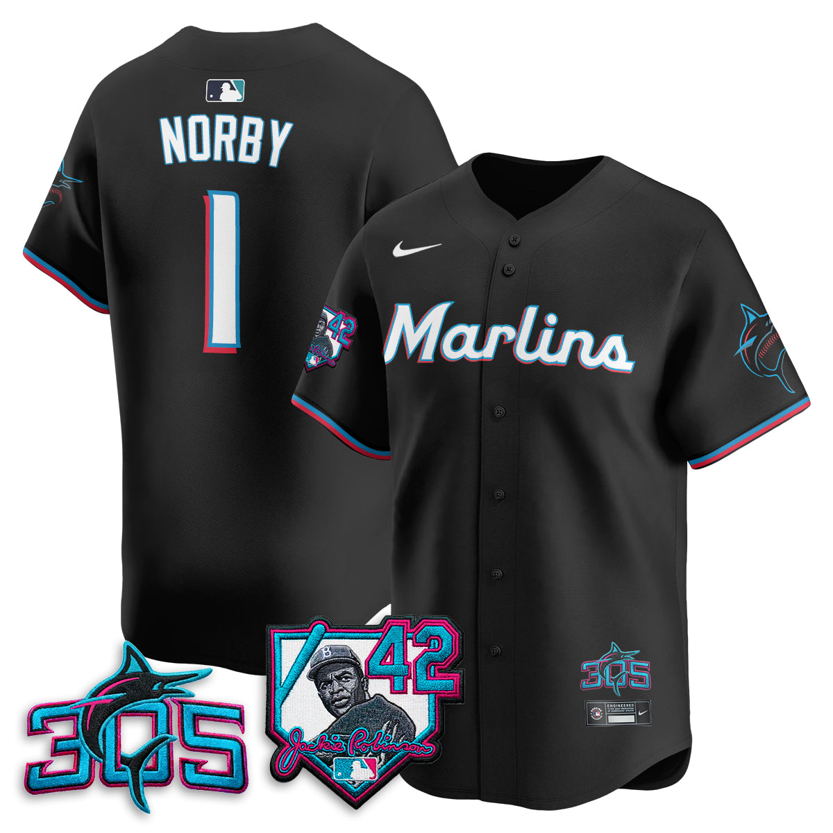 MIA 2026 Jackie Robinson New Era Vapor Limited Jersey - All Stitched-DTD