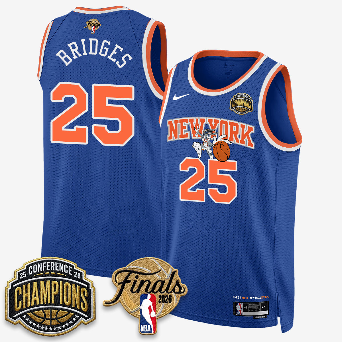 NYK 2026 NBA Eastern Conference Champions x Looney Tunes Vapor Jersey V2- Stitched-DTD