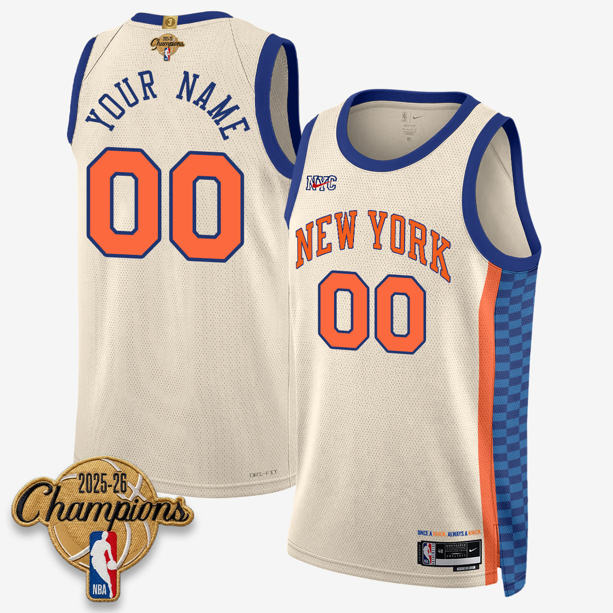 NYK 2026 Basketball Champions Vapor Custom Jersey V2- Stitched-DTD
