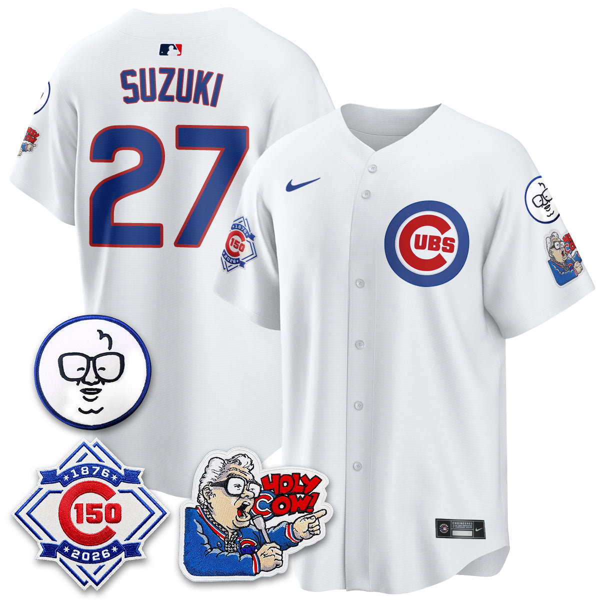 CHC 150th Anniversary Harry Caray Holy Cow Vapor Premier Limited Jersey - All Stitched V2-DTD