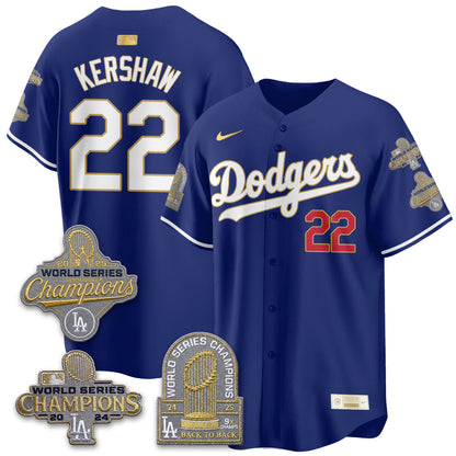 LAD Gold Collection Stadium Vapor Limited Jersey - Back to Back 9x Champs - All Stitched-DTD