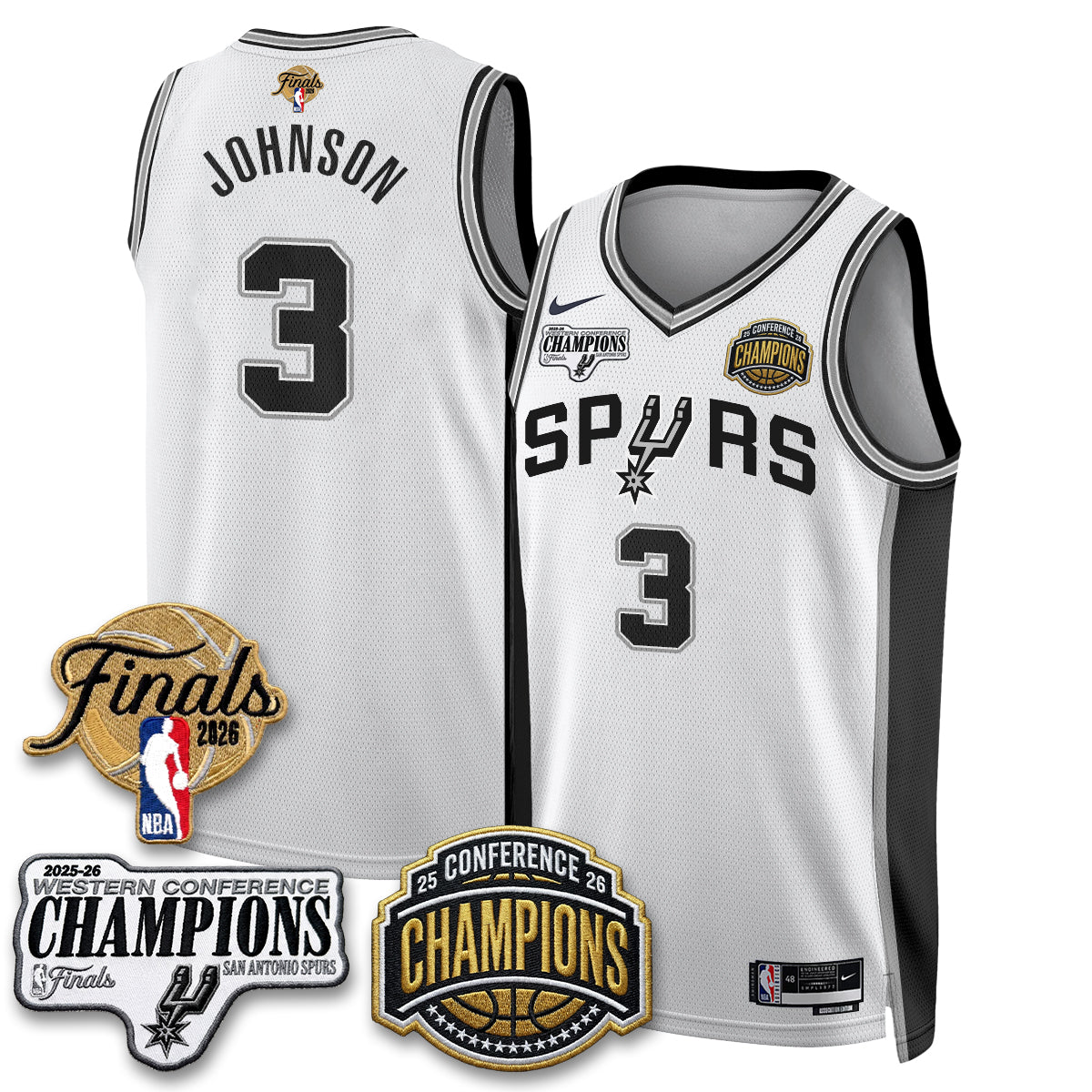 SAS 2026 NBA Western Conference Champions Vapor Jersey - Stitched-DTD