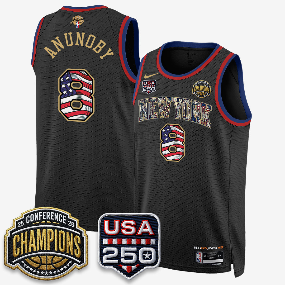 NYK 2026 NBA Eastern Conference Champions x Fourth of July Vapor Jersey - Stitched-DTD