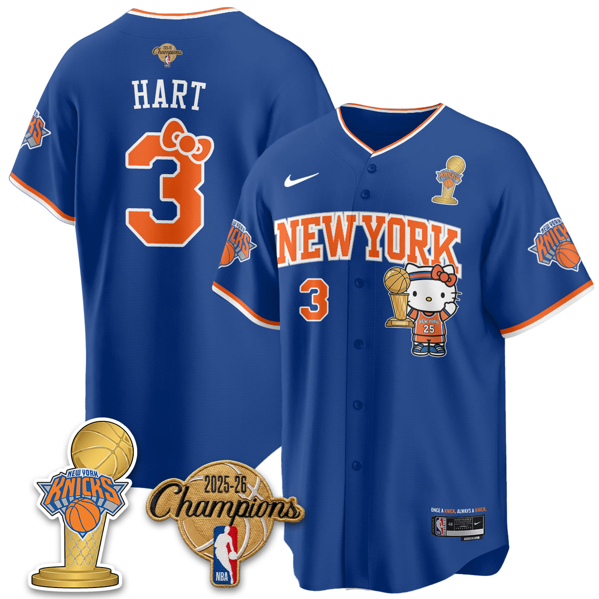 NYK 2026 NBA Champions x Meow Kitty Vapor Jersey - Stitched-DTD