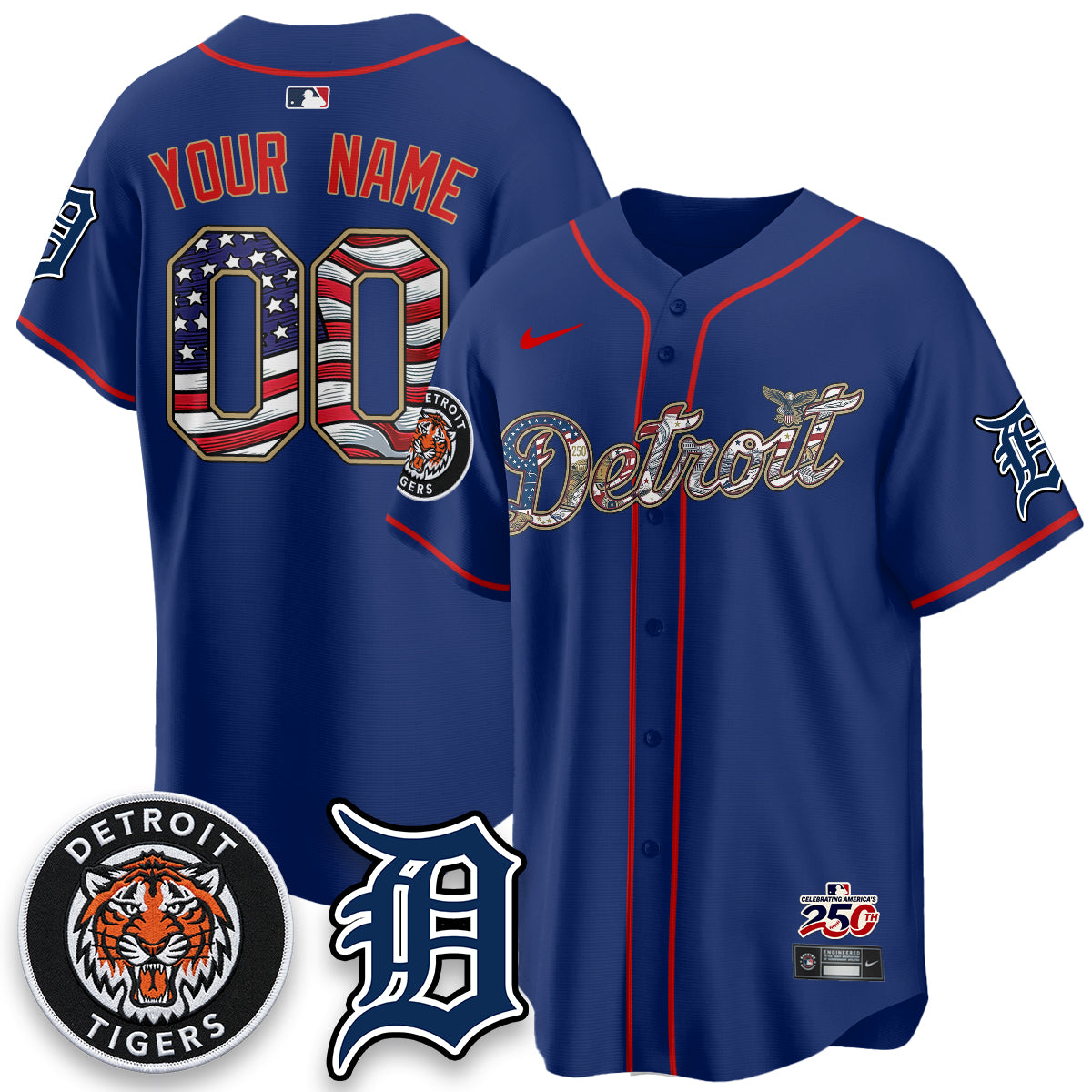 DET 2026 Independence Day USA Vapor Limited Custom Jersey - Stitched-DTD