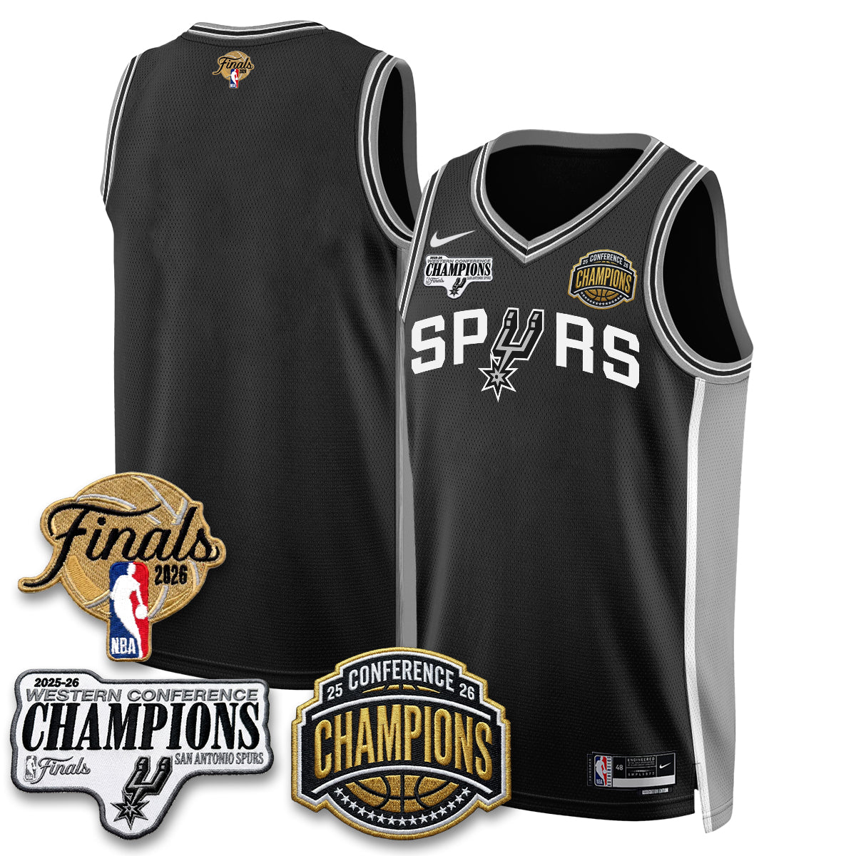 SAS 2026 NBA Western Conference Champions Vapor Jersey - Stitched-DTD