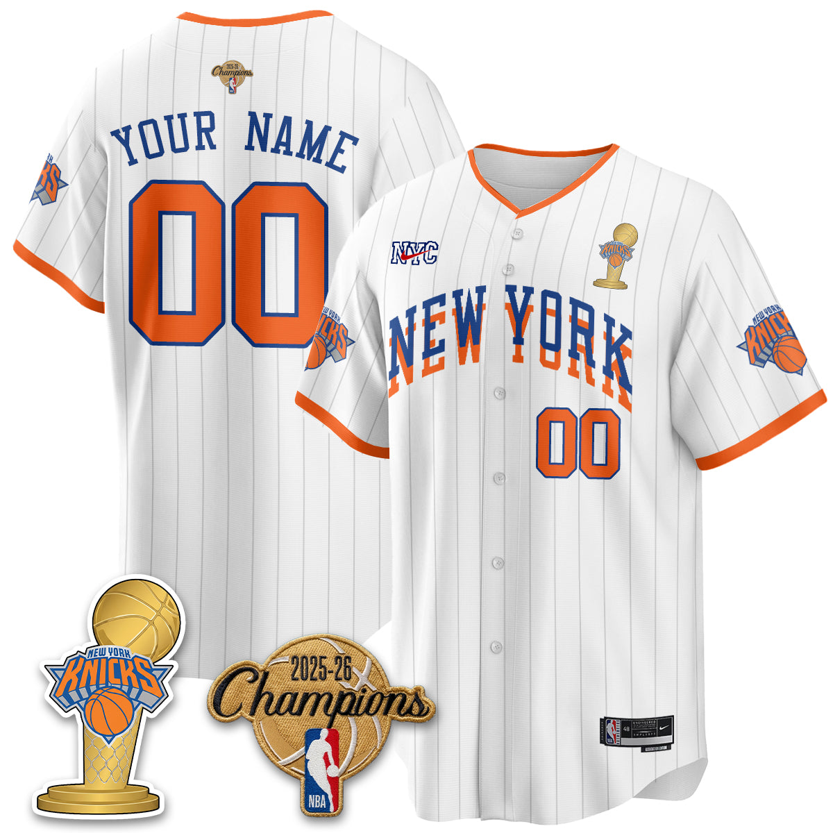 NYK 2026 NBA Champions Vapor Custom Jersey - Stitched-DTD