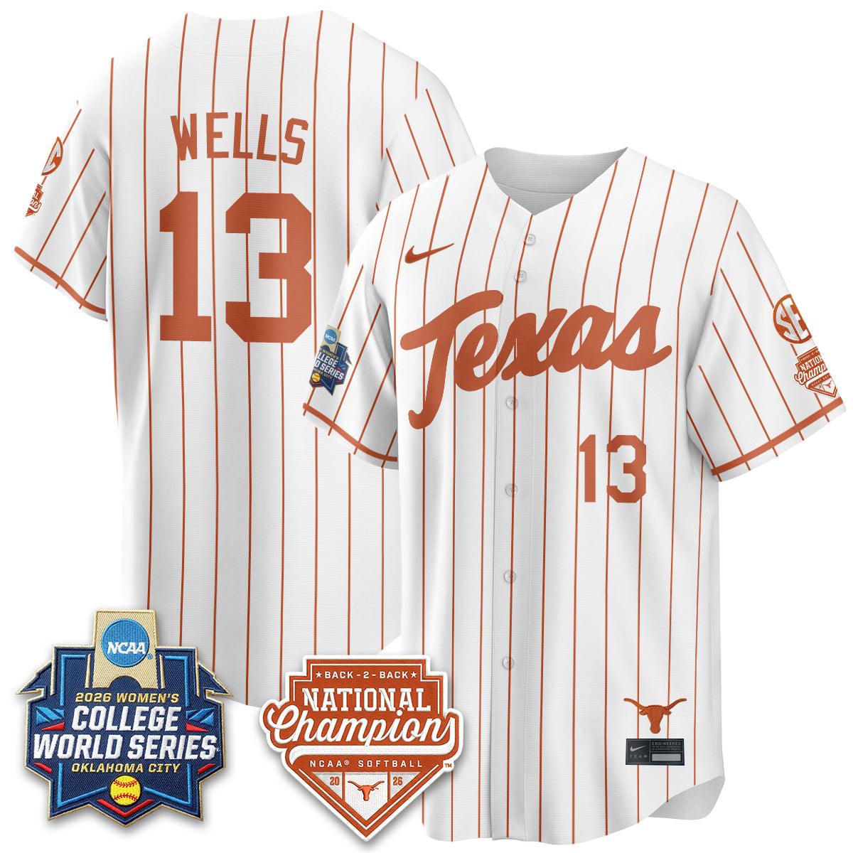 TEX Softball 2026 World Series (WCWS) Vapor Premier Limited Jersey - B2B Champs - All Stitched-DTD