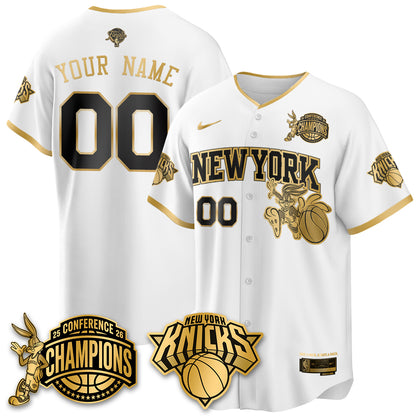 NYK 2026 NBA Finals x Bunny Vapor Custom Jersey V2- Stitched-DTD