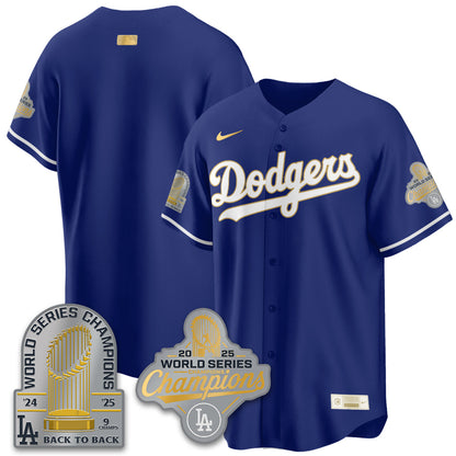 LAD Gold Collection Stadium Vapor Limited Jersey - 9x Champs - All Stitched-DTD