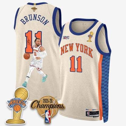 NYK 2026 Basketball Jalen Brunson Champions Vapor Jersey - Stitched-DTD