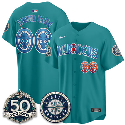 SEA x Japanese Cartoon Vapor Limited Custom Jersey - Stitched-DTD