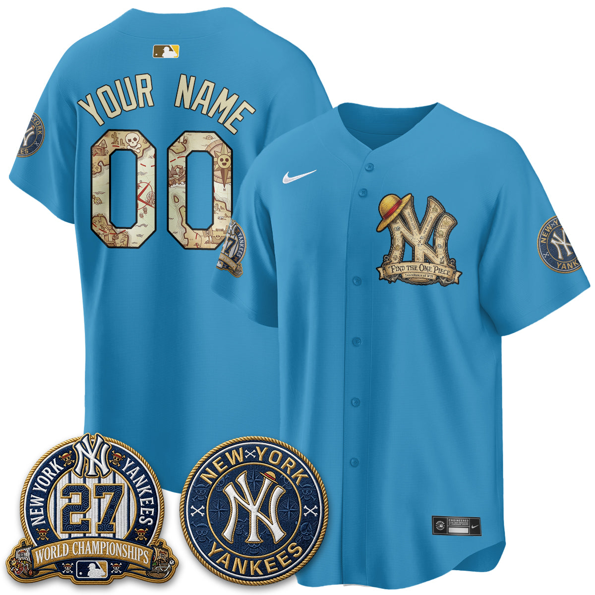 NYY x OP Japanese Cartoon Limited Custom Jersey -  Stitched-DTD