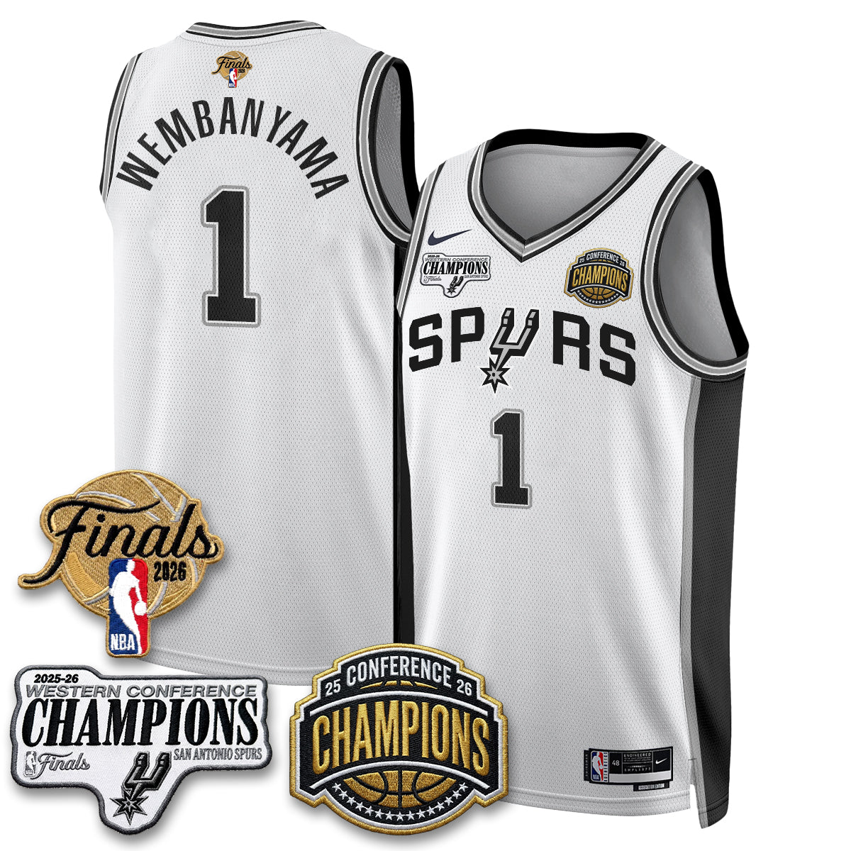 SAS 2026 NBA Western Conference Champions Vapor Jersey - Stitched-DTD