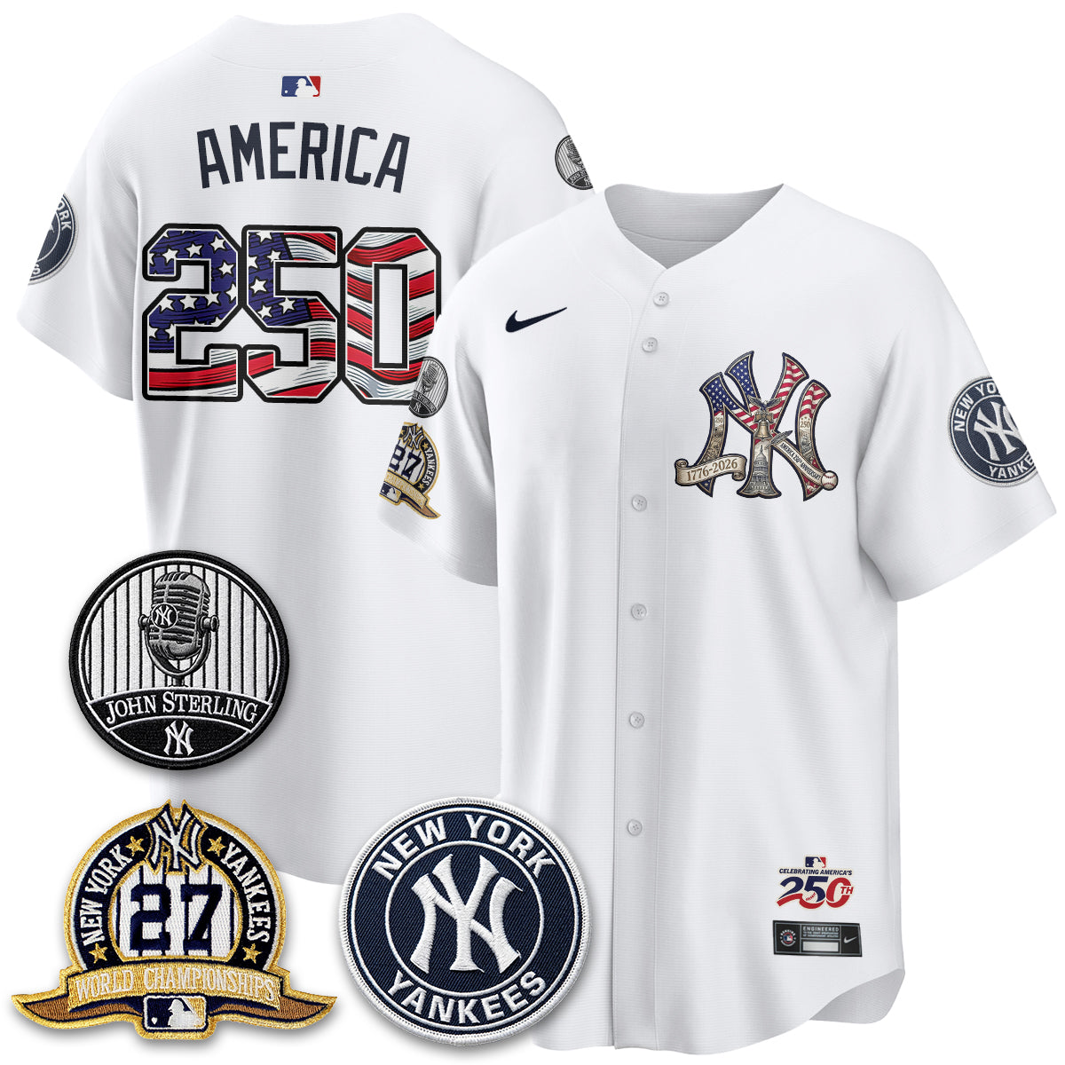 NYY Independence Day USA Vapor Limited Jersey - Stitched-DTD