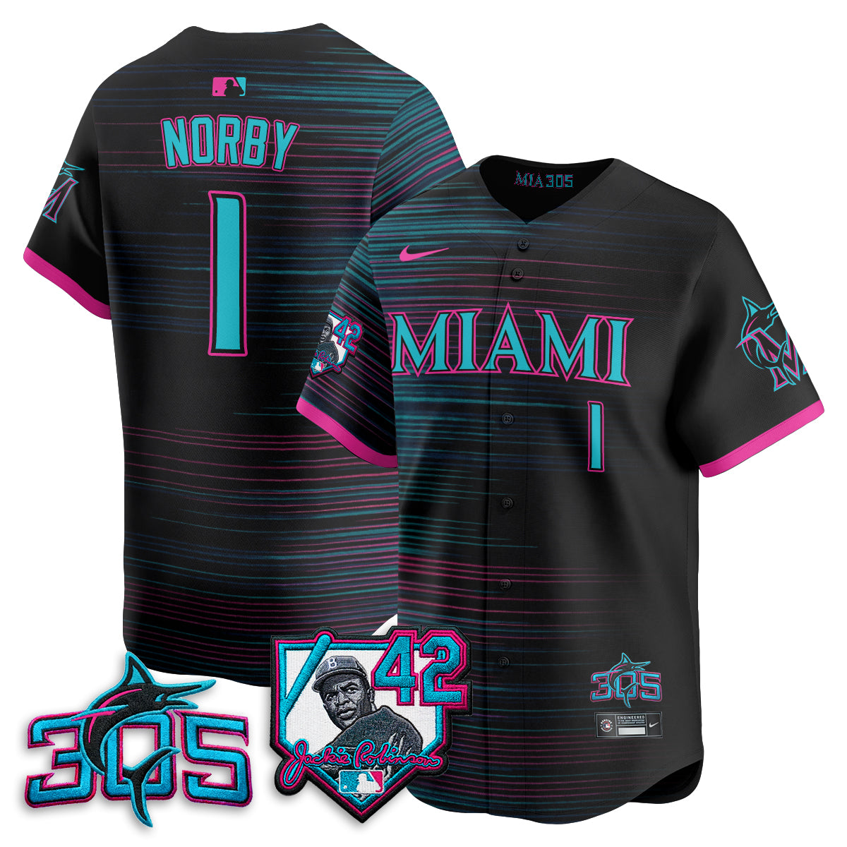MIA 2026 Jackie Robinson New Era Vapor Limited Jersey - All Stitched-DTD