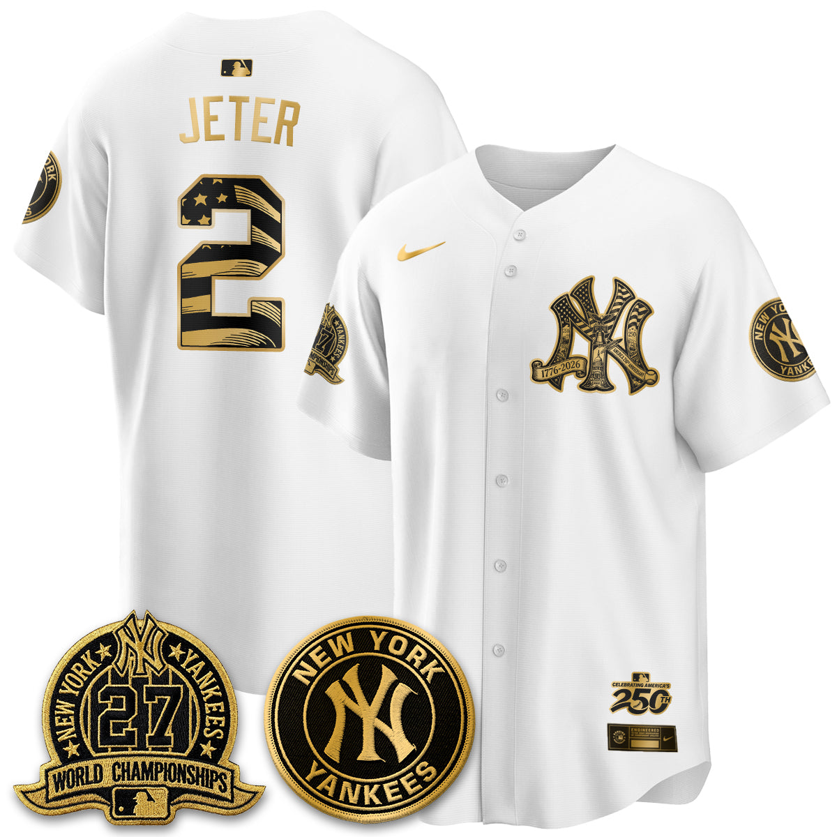 NYY Fourth of July USA Vapor Limited Jersey - Stitched-DTD