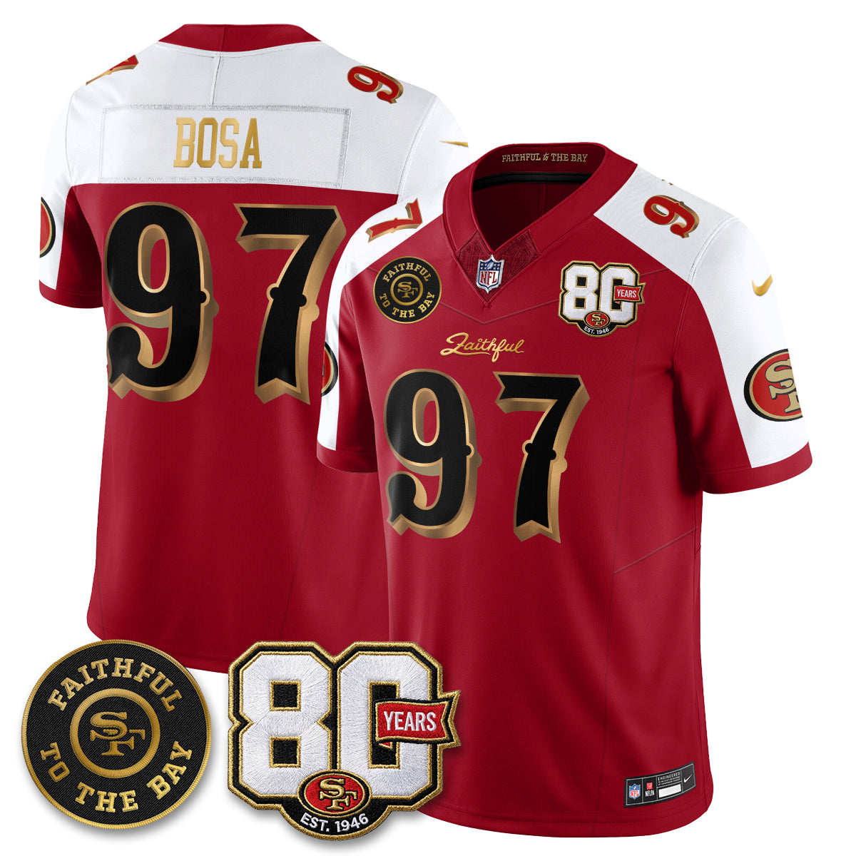 SF “Rivalries” Vapor Limited Jersey - Faithful To The Bay Patch - All Stitched-DTD