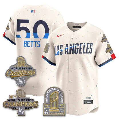 LAD Gold Collection Stadium Vapor Limited Jersey - Back to Back 9x Champs - All Stitched-DTD