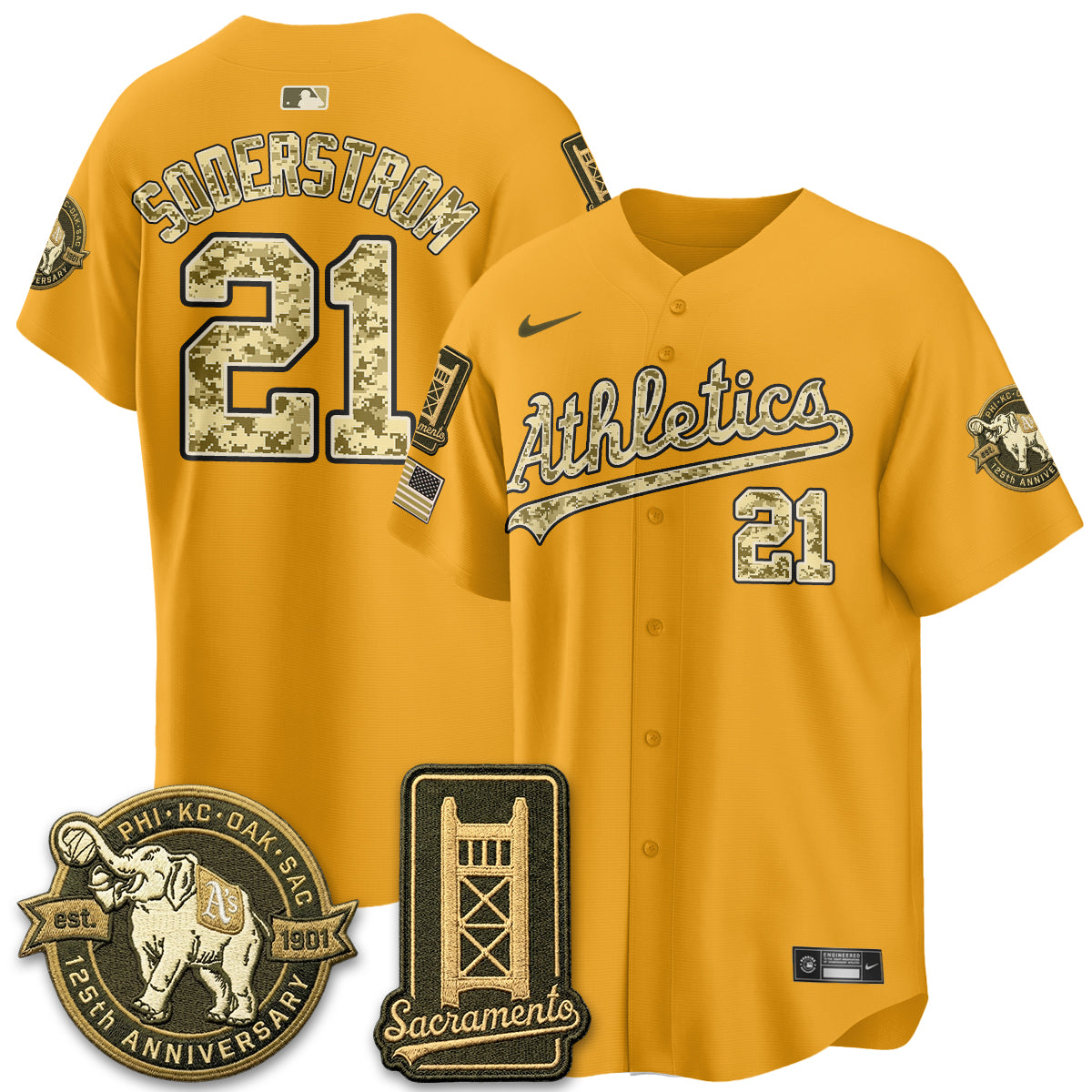 OAK Military Appreciation Game Day Jersey - Stitched-DTD