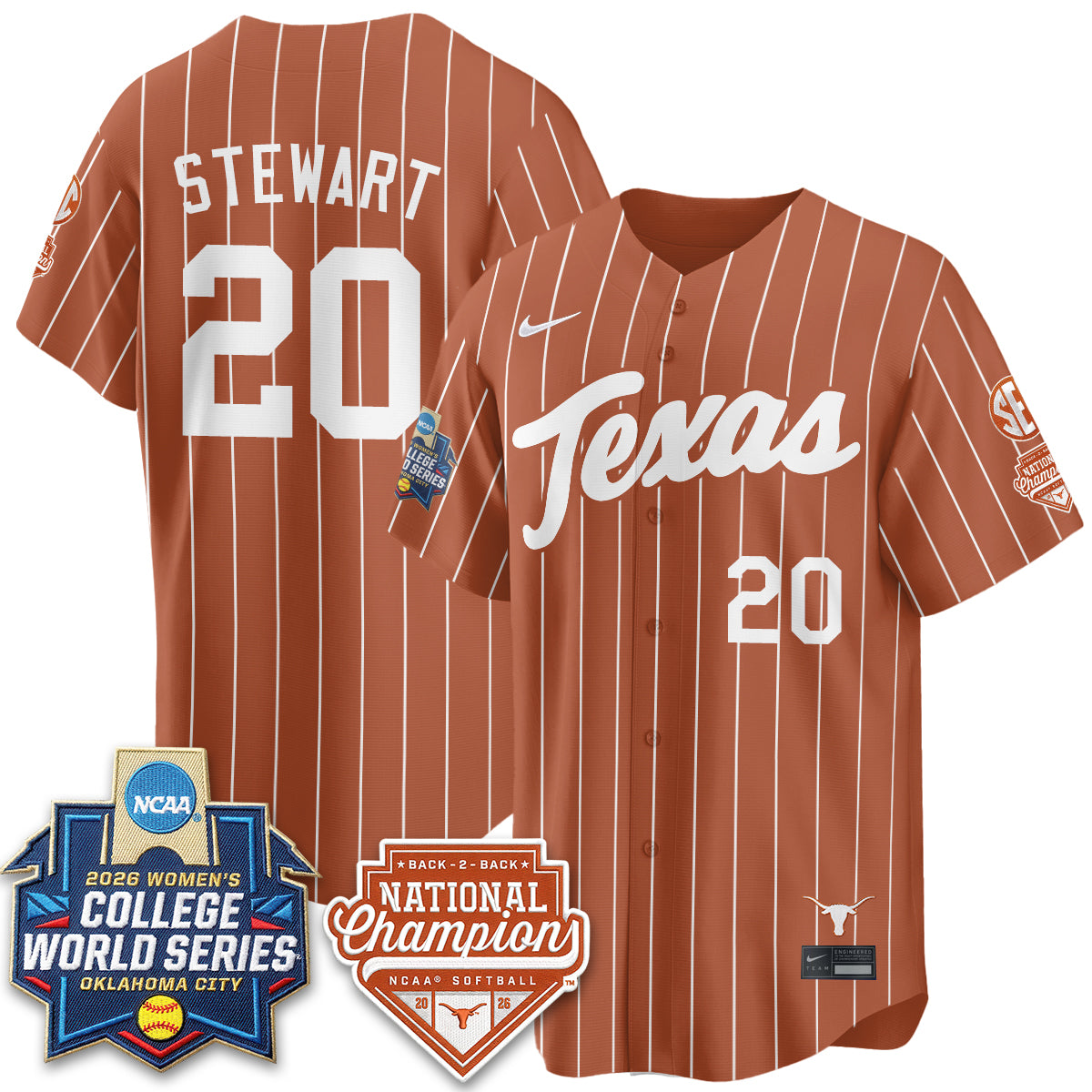 TEX Softball 2026 World Series (WCWS) Vapor Premier Limited Jersey - B2B Champs - All Stitched-DTD