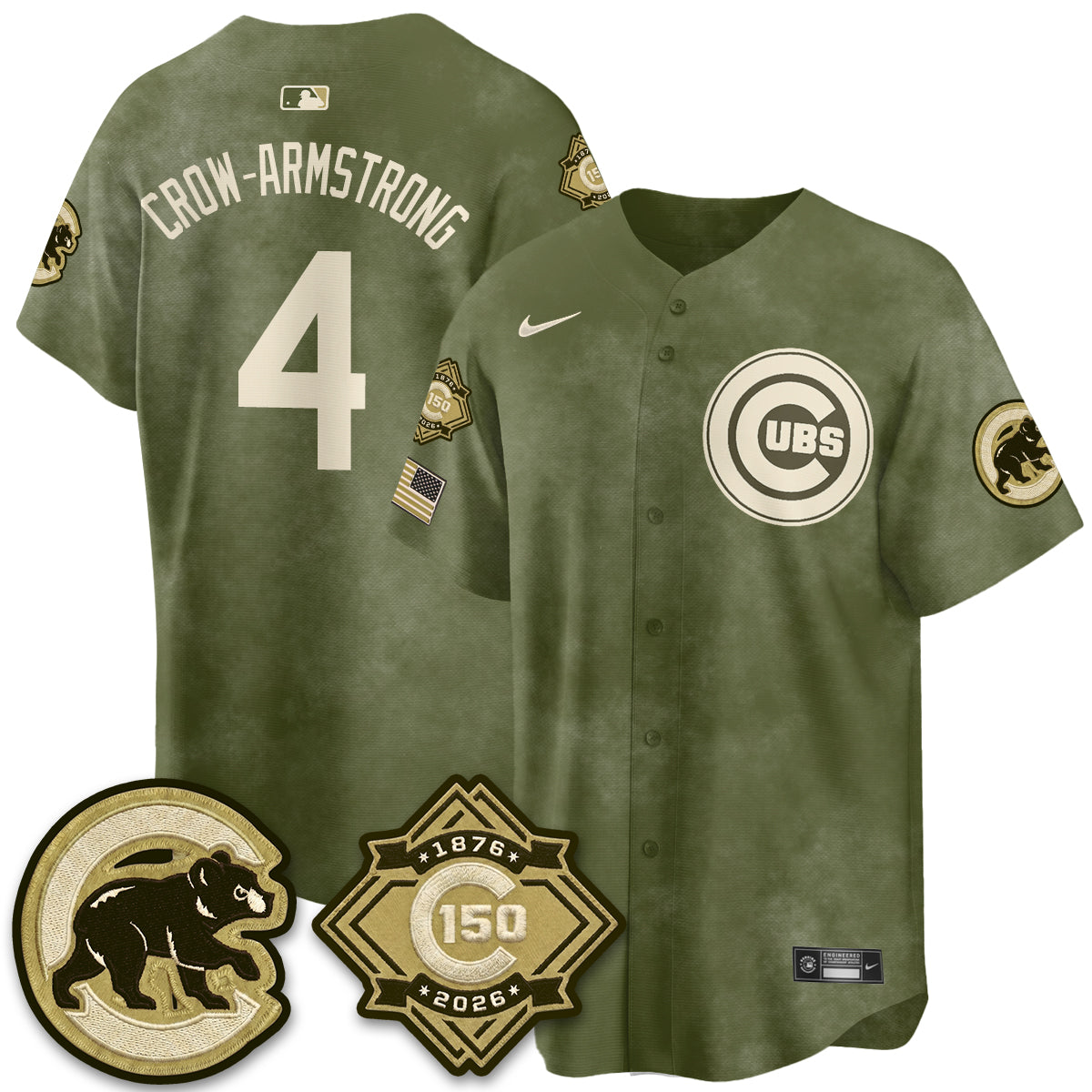 CHC New Era Olive 2026 Armed Forces Day Jersey -All Stitched-DTD