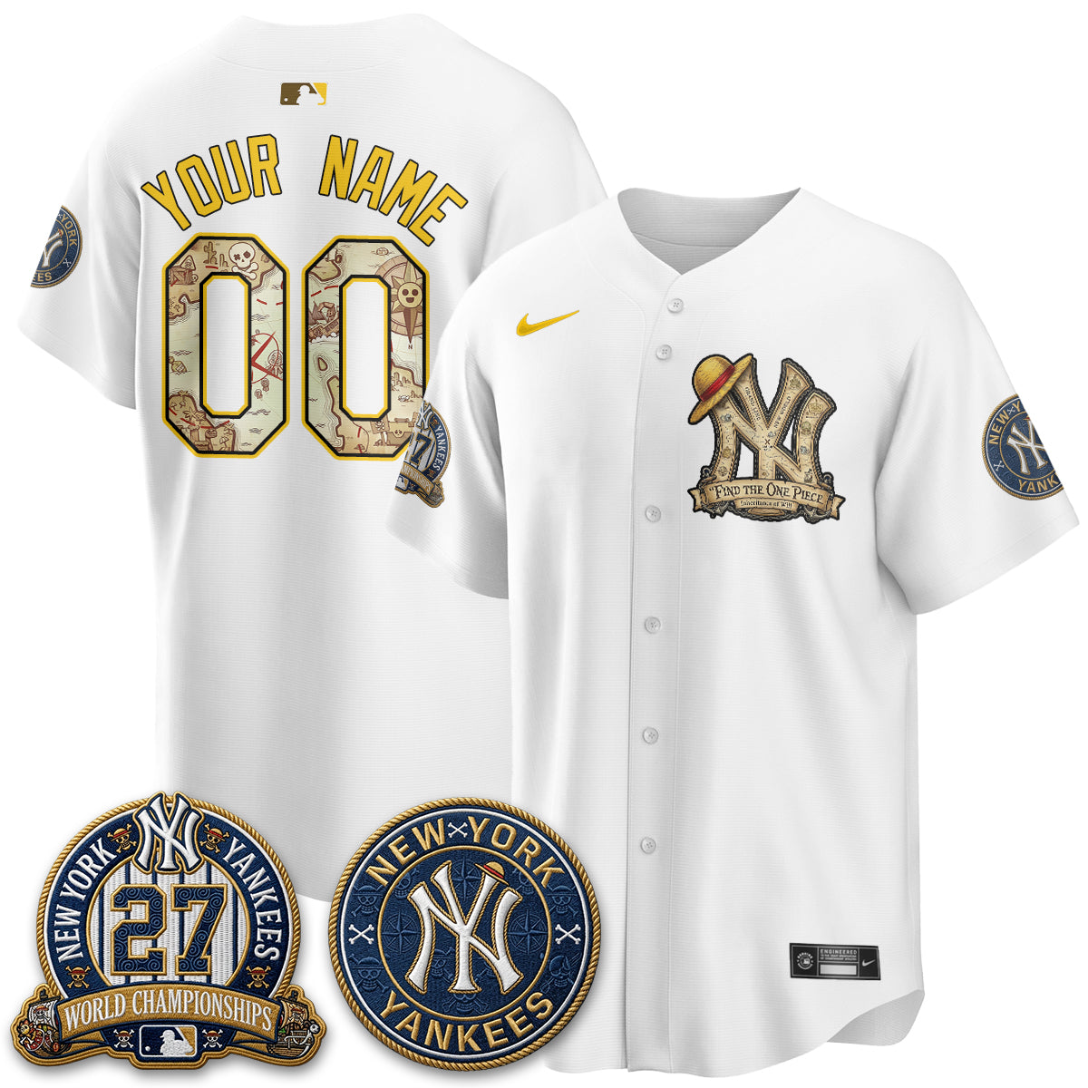 NYY x OP Japanese Cartoon Limited Custom Jersey -  Stitched-DTD
