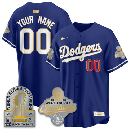 LAD Gold Collection Stadium Vapor Limited Custom Jersey - 9x Champs - All Stitched-DTD