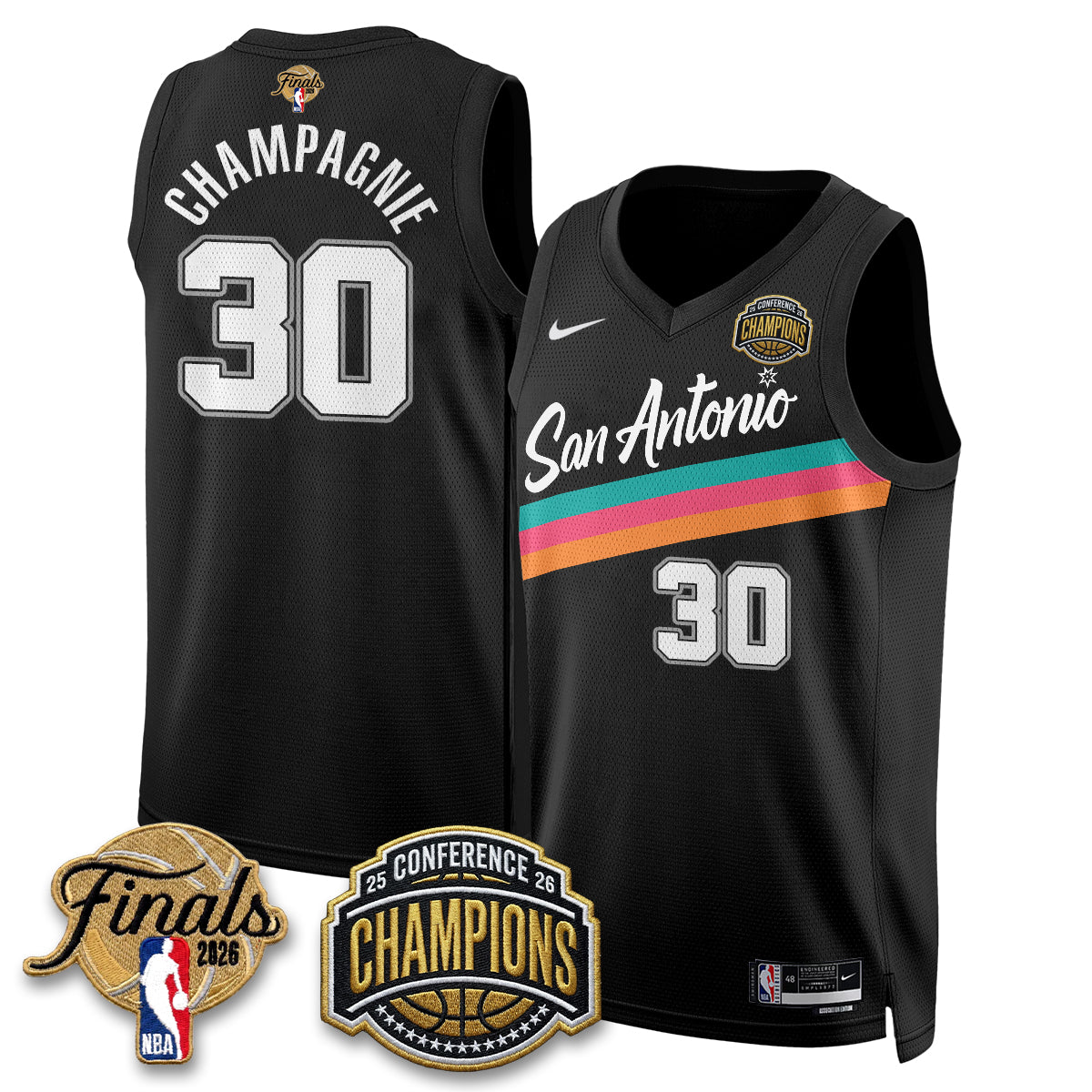 SAS 2026 NBA Western Conference Champions Vapor City Edition Jersey - Stitched-DTD