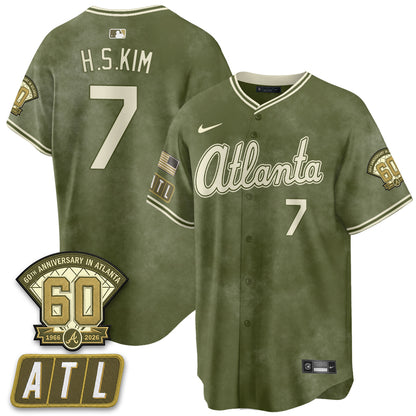 ATL New Era Olive 2026 Armed Forces Day Vapor Limited Jersey - All Stitched-DTD