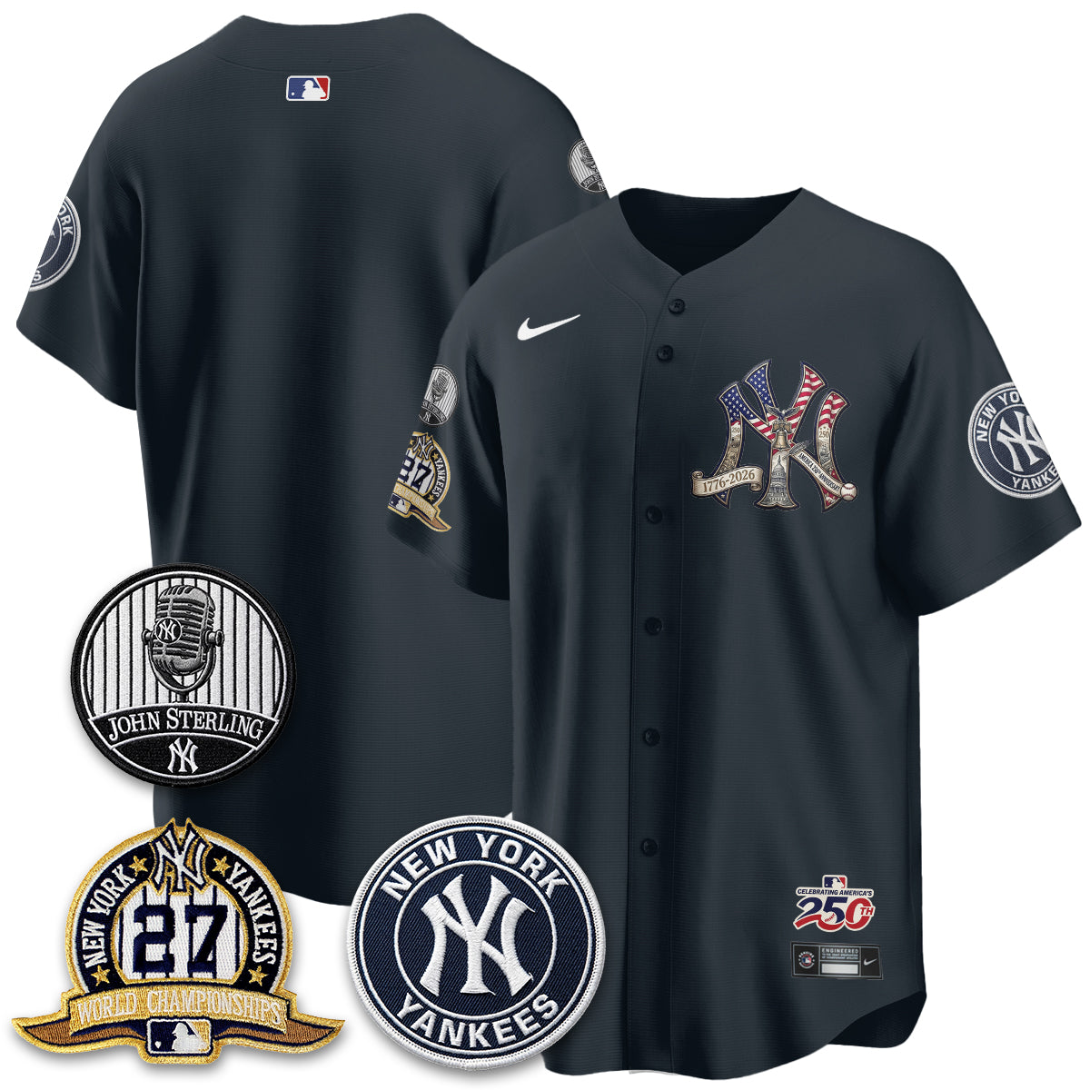 NYY Independence Day USA Vapor Limited Jersey - Stitched-DTD